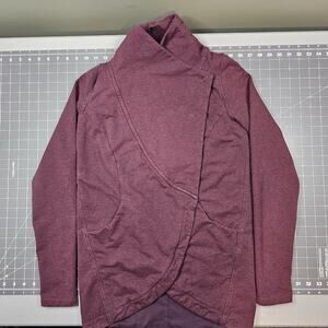 Lululemon Athletica Wrap Jacket 4 Burgundy Athleisure Preppy Essential Yoga